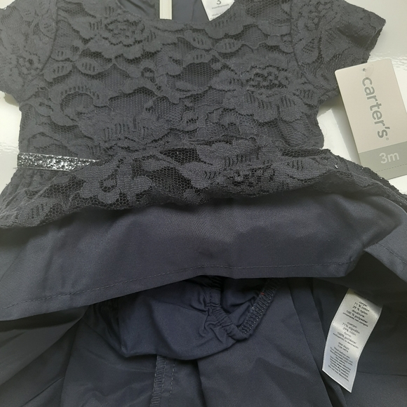 Carter's Navy Lace Dress with Bow 3M - Picture 6 of 7